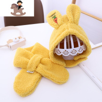 YueBin秋冬季宝宝毛线帽儿童防风护耳帽可爱超萌套头小孩帽子围脖套装女套装童