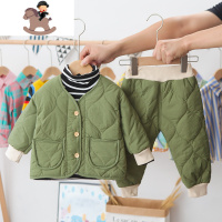 YueBin童装男童套装2020新款冬装儿童洋气加绒加厚幼小童秋冬装两件套潮套装童