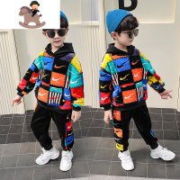 YueBin童装男童秋冬季加厚套装2020新款儿童金丝绒两件套冬装韩版帅气潮套装童