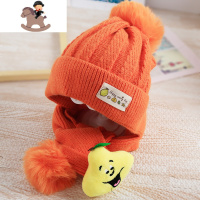 YueBin宝宝帽子秋冬毛线帽2围巾冬季男女童婴儿围脖套装时尚4岁洋气儿童套装童