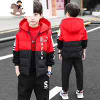 YueBin男童套装秋冬装2020年冬季儿童洋气中大童三件套加绒加厚运动衣服套装童