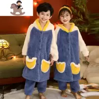 YueBin儿童睡衣女珊瑚绒男童长毛绒中大童女孩童装法兰绒家居服睡袍套装套装童