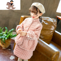 YueBin儿童冬装裙摆棉服短裙套装冬季中大童棉衣套裙女童夹棉外套两件套套装童