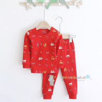 YueBin君秀小彩虹儿童大红色棉秋衣秋裤套装宝宝百天周岁本命年内衣套装童