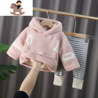 YueBin女童冬款加绒加厚套装2020新款宝宝冬季洋气网红羔毛两件套儿童套装童