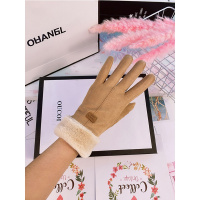 富名洋手套秋冬天女士触屏加绒保暖麂皮绒可爱学生骑车加厚防寒手套女冬