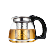 渊之源 1.1L大容量无铅耐热玻璃茶壶功夫茶具304不锈钢过滤内胆泡茶壶