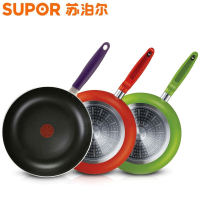 苏泊尔(SUPOR) PJ28G1 平底锅煎锅 火红点炫彩不粘锅 燃气灶电磁炉通用锅具28CM颜色随机发货
