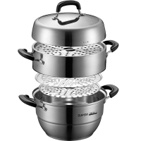 苏泊尔(SUPOR) 蒸锅 304不锈钢三层复底蒸笼 燃气灶电磁炉通用锅具 SZ30V1 30cm