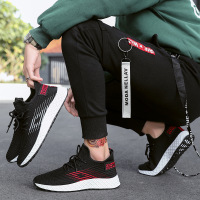 2019男鞋春季帆布鞋男运动休闲鞋男士跑步板鞋百搭飞织潮鞋子