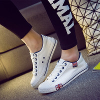 米字旗白色帆布鞋休闲鞋男鞋超大码牛筋底男鞋子学生鞋潮