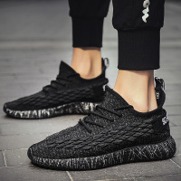 2019款流行鱼鳞椰子鞋男飞织运动鞋透气潮流布男鞋松紧带潮鞋男