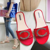 2019新款港风时尚防滑女鞋平底拖鞋女夏百搭一字拖橡胶软底鞋