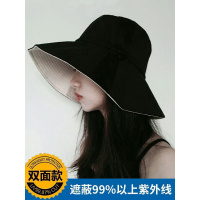 红渔夫帽女夏日系遮脸韩版防晒紫外线遮阳帽子大沿潮宽檐大帽檐