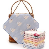 [5条装]优选纱布毛巾婴儿口水巾儿童洗脸面巾宝宝小方巾*5条