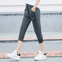 夏季胖mm休闲裤加肥加大码宽松七分裤韩版哈伦裤