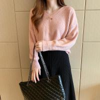 春季新款韩版毛衣女慵懒风宽松套头v领针织衫内搭打底衫上衣