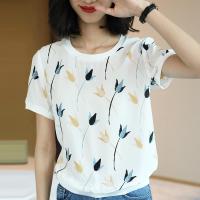 夏季新款女T恤短袖碎花显瘦洋气上衣