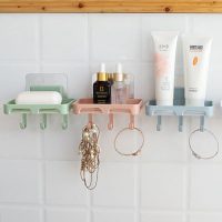 新款沥水双层肥皂盒塑料免打孔香皂架卫生间香皂盒肥皂架置物架