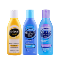 3件装｜Selsun潇洒澳洲进口Gold洗发水去屑止痒头皮藓溢脂性皮炎水杨酸紫盖蓝盖黄盖3瓶适合所有发质所有人群