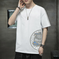 白渠2021年夏季新款韩版圆领T恤男士休闲时尚潮流潮牌日系港风体恤MD.81128