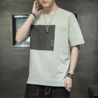 白渠2021新款潮男t恤薄款休闲宽松体恤夏季圆领透气休闲时尚T恤MD.103