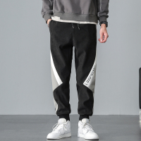 白渠2021新款休闲裤男潮流百搭宽松夏季潮牌撞色拼接束脚九分裤束脚裤ML.X93