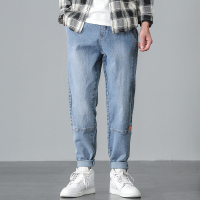 白渠2021夏季牛仔裤男直筒宽松潮牌修身潮流韩版百搭裤子男士休闲长裤ML.N56