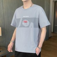 白渠短袖t恤男士2021新款潮流潮牌夏季宽松纯棉半袖体恤上衣服男装JC.T362