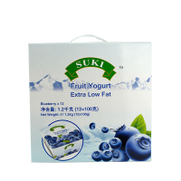 suki 多美鲜 脱脂果粒酸奶 蓝莓果粒100g*12礼盒 德国进口