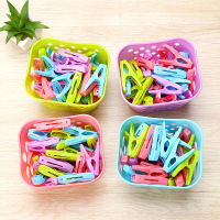 30个装晾衣夹子+塑料篮子晒衣服夹子文胸内衣裤袜子防风夹