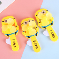 儿童创意迷你小黄人手摇小风扇学生便携式卡通手压风扇