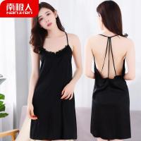 NanJiren/南极人睡衣女士夏季吊带睡裙性感蕾丝仿真丝绸薄款家居服