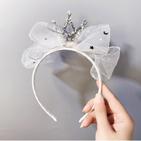 儿童皇冠发卡网纱发箍女童生日可爱公主百搭带齿防滑宝宝头饰演出发饰