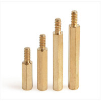 铜柱M3单头六角铜柱 铜螺柱 主板铜柱螺丝隔离机箱铜柱 铜柱螺母