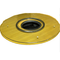 适用火锅转盘开孔心挖空煤气灶电子炉火锅餐桌圆桌韩式洞钢化玻璃转盘