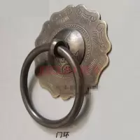 纯铜环拉手中式仿古大狮子头实心圆环小拉手复古木古铜拉环