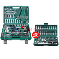 汽车修理工具套装多功能工具箱121件46汽修六角套筒扳手组合