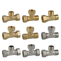 全铜加厚4分活接三通天然气管太阳能水管配件燃气热水器三通接头