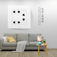 墙壁86型开关插座面板二二二插电源墙面暗线暗装用6六孔插座