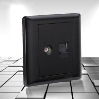 BA黑色网线插座面板有线电视电视电脑面板插座插座 电脑电视86型