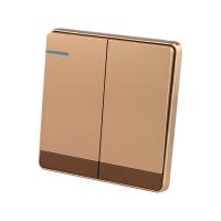 86型墙壁电源开关插座面板香槟金大板二开两开多控中途开关