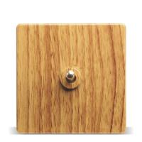 豪华木纹E复古仿古老式一开单控开关双控单开床头开关86型