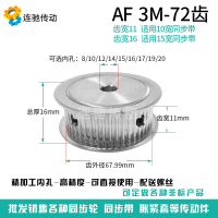 同步轮 带轮 72齿 孔8/10/12/14/15/16/17/19/20 36T AF