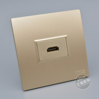 香槟色86型高清多媒体墙壁插座开关母对母2.0版