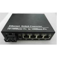 高清网络摄像机专用工业级百兆1光4电光纤收发器交换机多模双芯