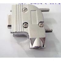 车针3U镀金DB9针母头 D-Sub 90度角金属外壳 RS232 9针实心针插头