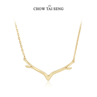 周大生S925金色麋鹿套链