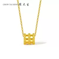 周大生硬金吊坠小蛮腰项链转运珠挂件