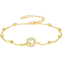 周大生招财双环铜钱手链女生国潮纯银生日新年虎年本命年